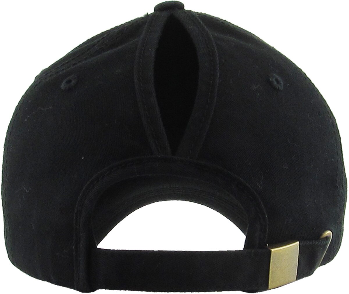 Classic Smooth Cotton Ponytail Ballcap Black